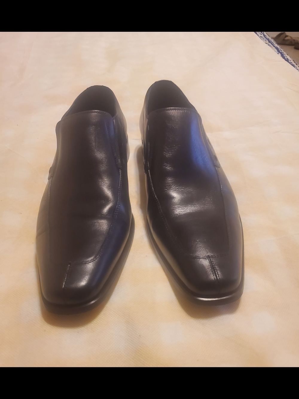 Joseph Abboud Black Leather Slip-On Loafers